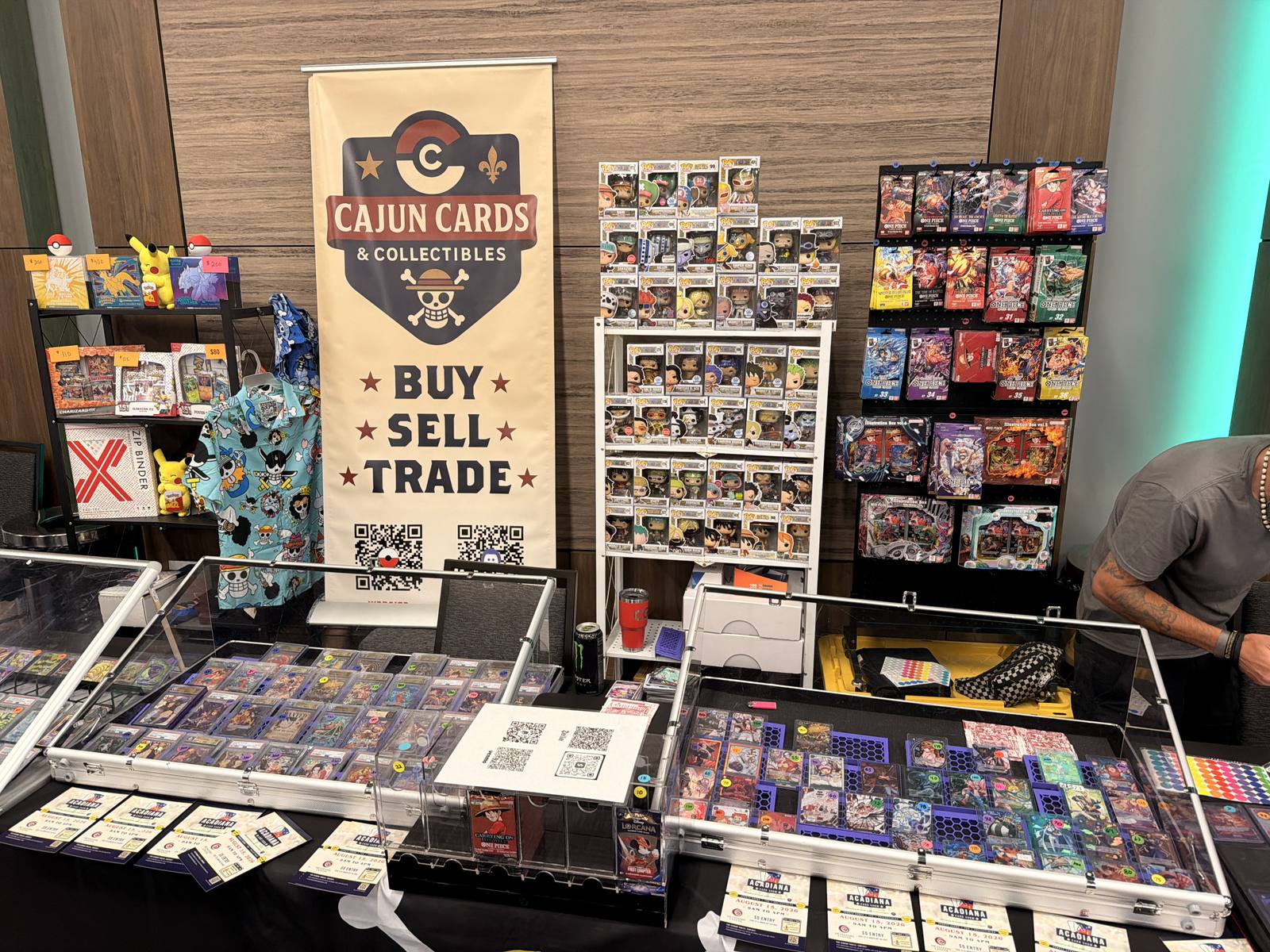 A vendor booth at Acadiana Card Show